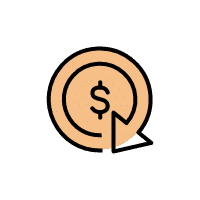 Dollar sign and circular arrow icon