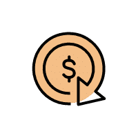 Dollar sign and circular arrow icon