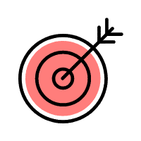 Target with arrow in the bullseye icon