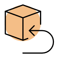 A graphic of an arrow pointing to a box.