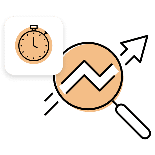 Timer and increasing graph icons