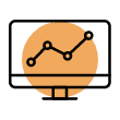 Computer with line graph icon