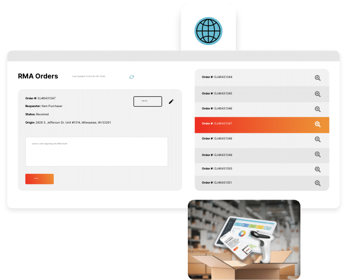 ReverseLogix Platform RMA Orders page