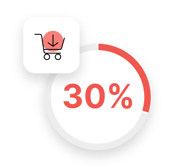 Logo with Shopping Cart Icon & 30 Percent Icon