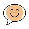 Chat bubble with smiling face icon