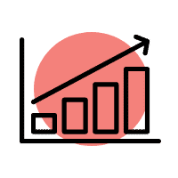 Increasing bar graph icon