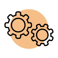 A symbol of two gears