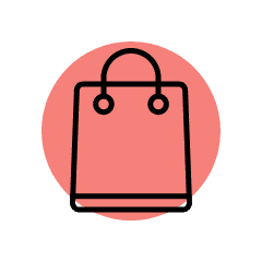 A shopping bag symbol
