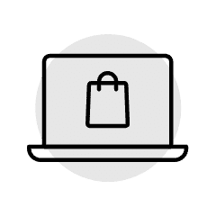Laptop with shopping bag icon