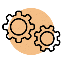 Symbol showing two gears