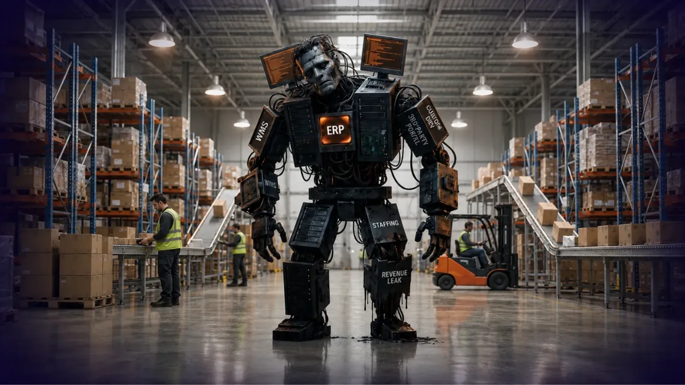 Franken-System of disconnected order, warehouse, ERP and portal systems stitched together to handle returns