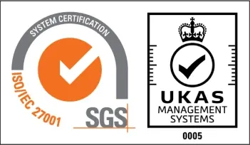 ISO/IEC 27001 certification – SGS and UKAS Management Systems marks